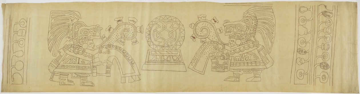 Seinämaalaus Teotihuacanista, Meksikon osavaltiosta Casa de Barrios - "House of Priests" tekijältä Adela Breton