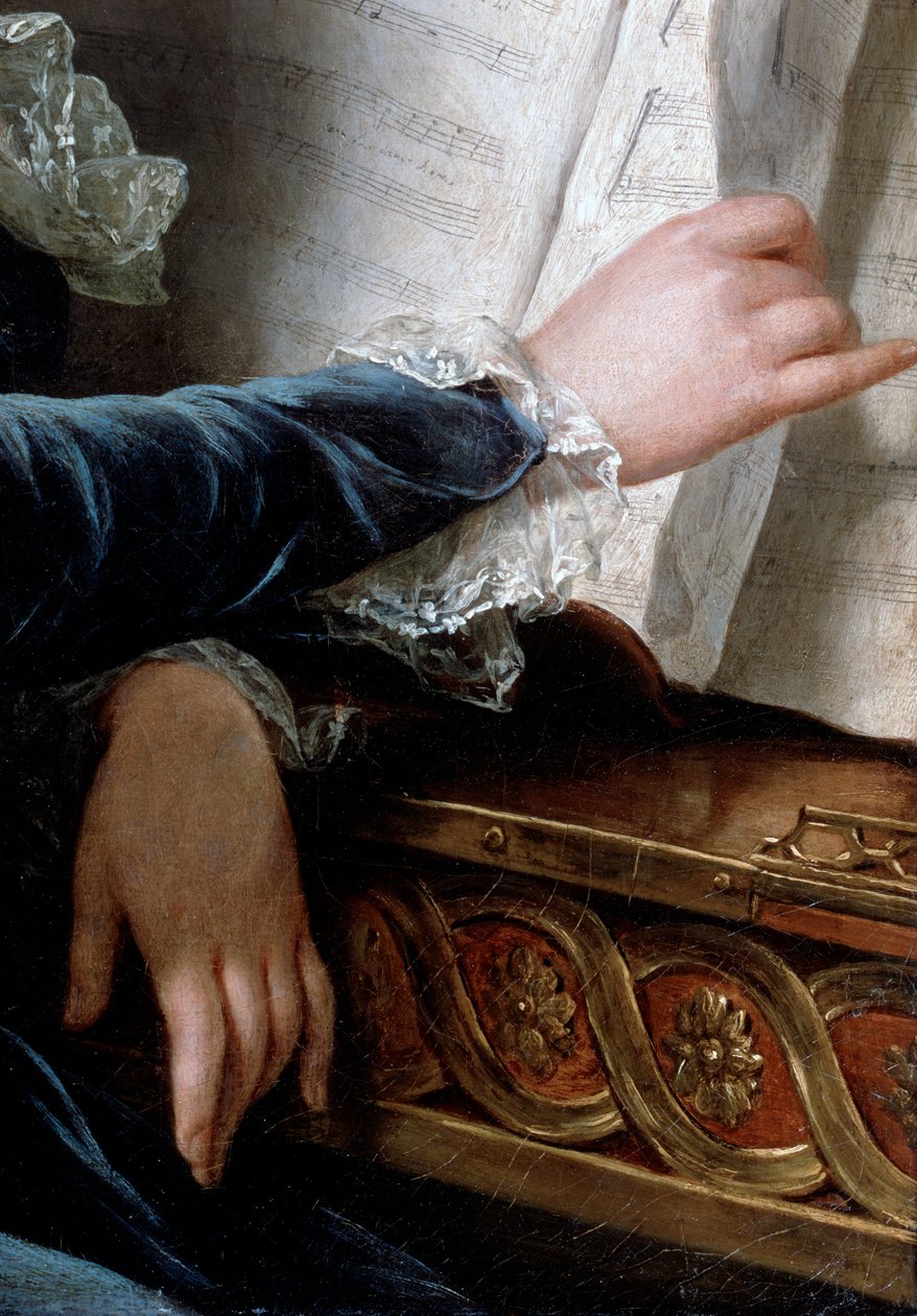 The Comtesse de Selve Making Music, yksityiskohta, 1787. tekijältä Adelaide Labille Guiard