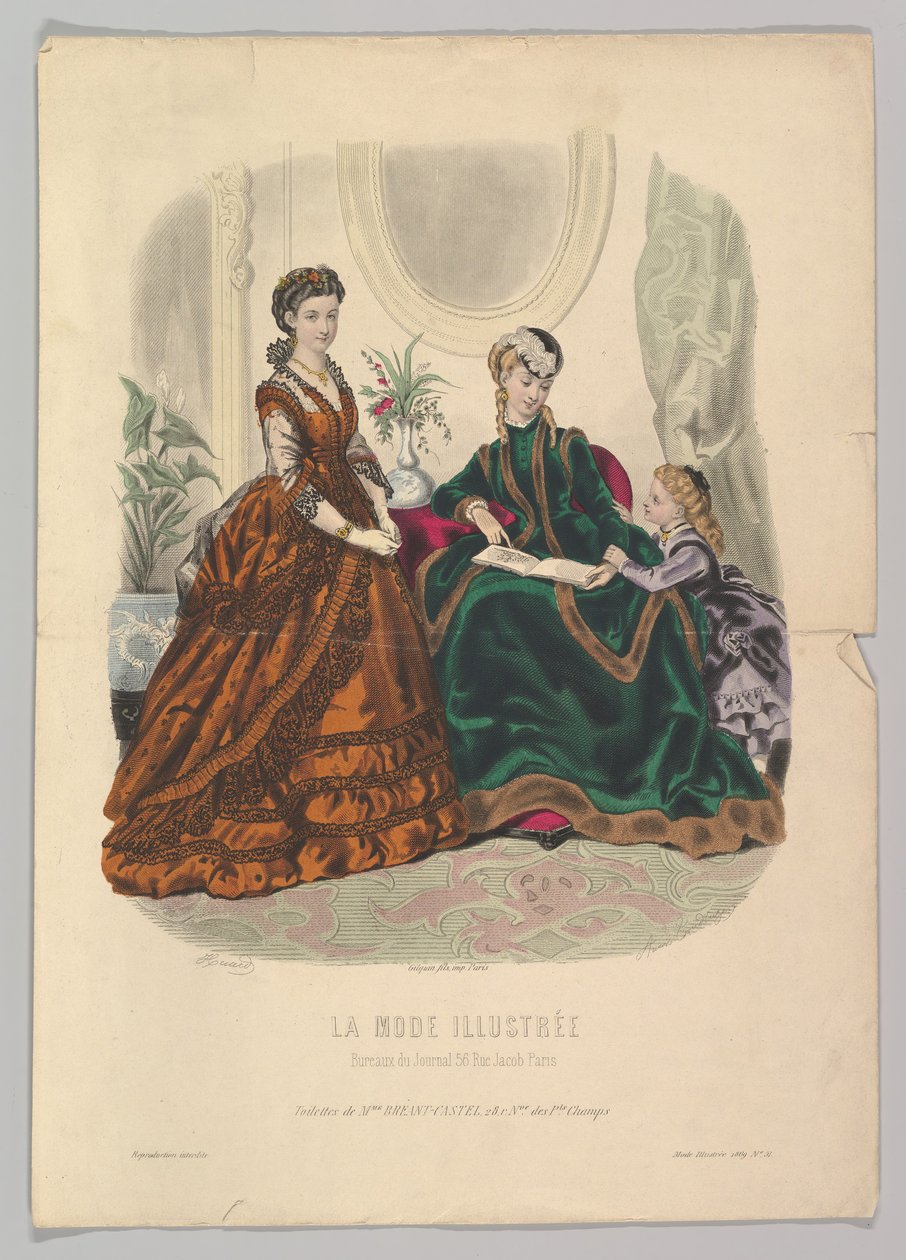 Nro 51, La Mode Illustrée, 1869. tekijältä Adèle Anaïs Colin