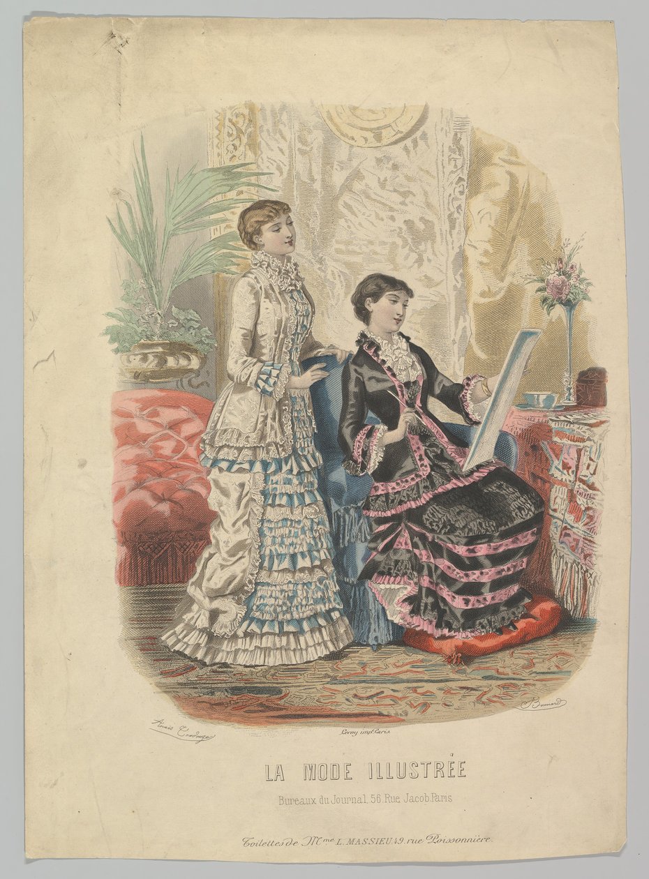 Rouva L. Massieun wc:t, La Mode Illustrée, 1881 tekijältä Adèle Anaïs Colin