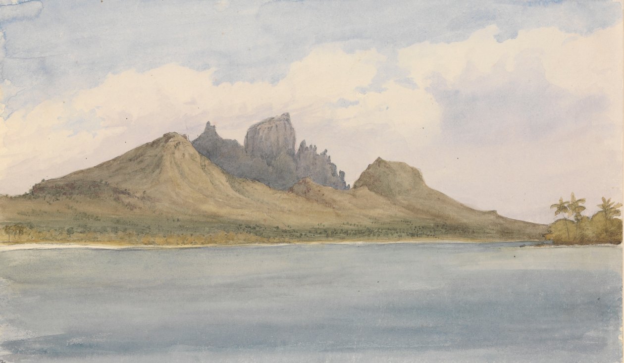 "Bora bora, kaakkoispuoli, riutan sisäpuolella, 5.9.1849 [Seurasaaret]". tekijältä Admiral Sir Edward Gennys Fanshawe