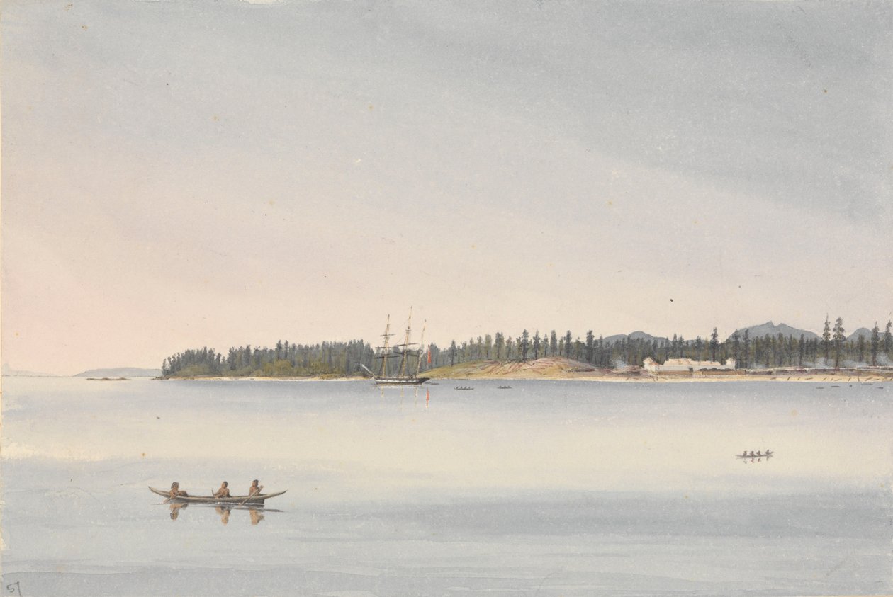 "Fort Rupert, Beaver Harbour, Vancouverin saari, 23. heinäkuuta 1851 [Kanada]". tekijältä Admiral Sir Edward Gennys Fanshawe