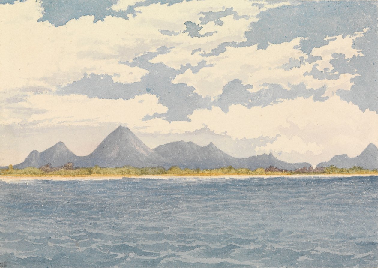 "Sammuneet tulivuoret Viejo ja Monotomba, Realejo [Nicaragua], 5. huhtikuuta 1850". tekijältä Admiral Sir Edward Gennys Fanshawe