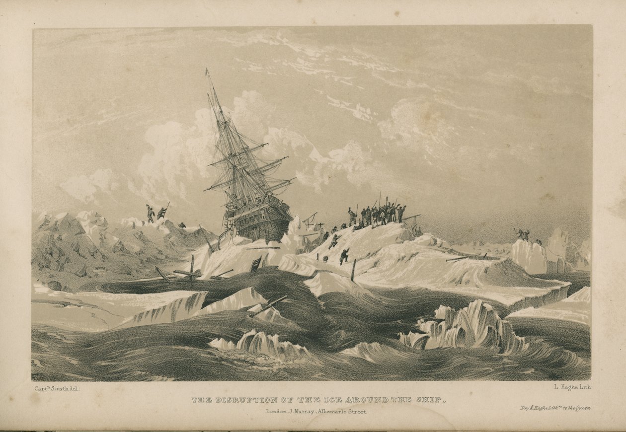 Jään hajoaminen laivan ympärillä tekijältä Admiral William Henry Smyth
