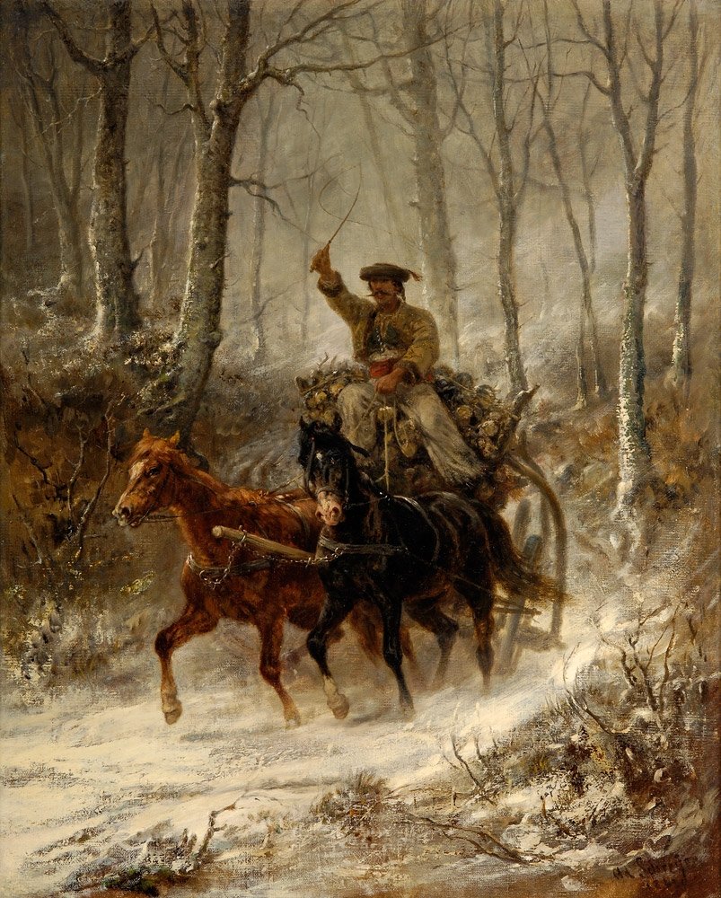 Wallach-Gespann im Winter tekijältä Adolf Schreyer