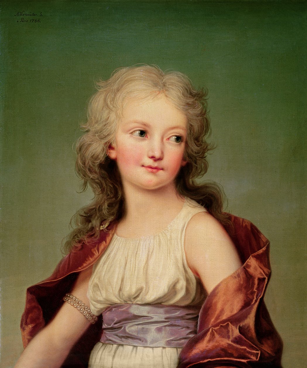Angoulemen herttuattaren Marie-Therese Charlotten (1778-1851) muotokuva, 1786 tekijältä Adolf Ulrich Wertmuller