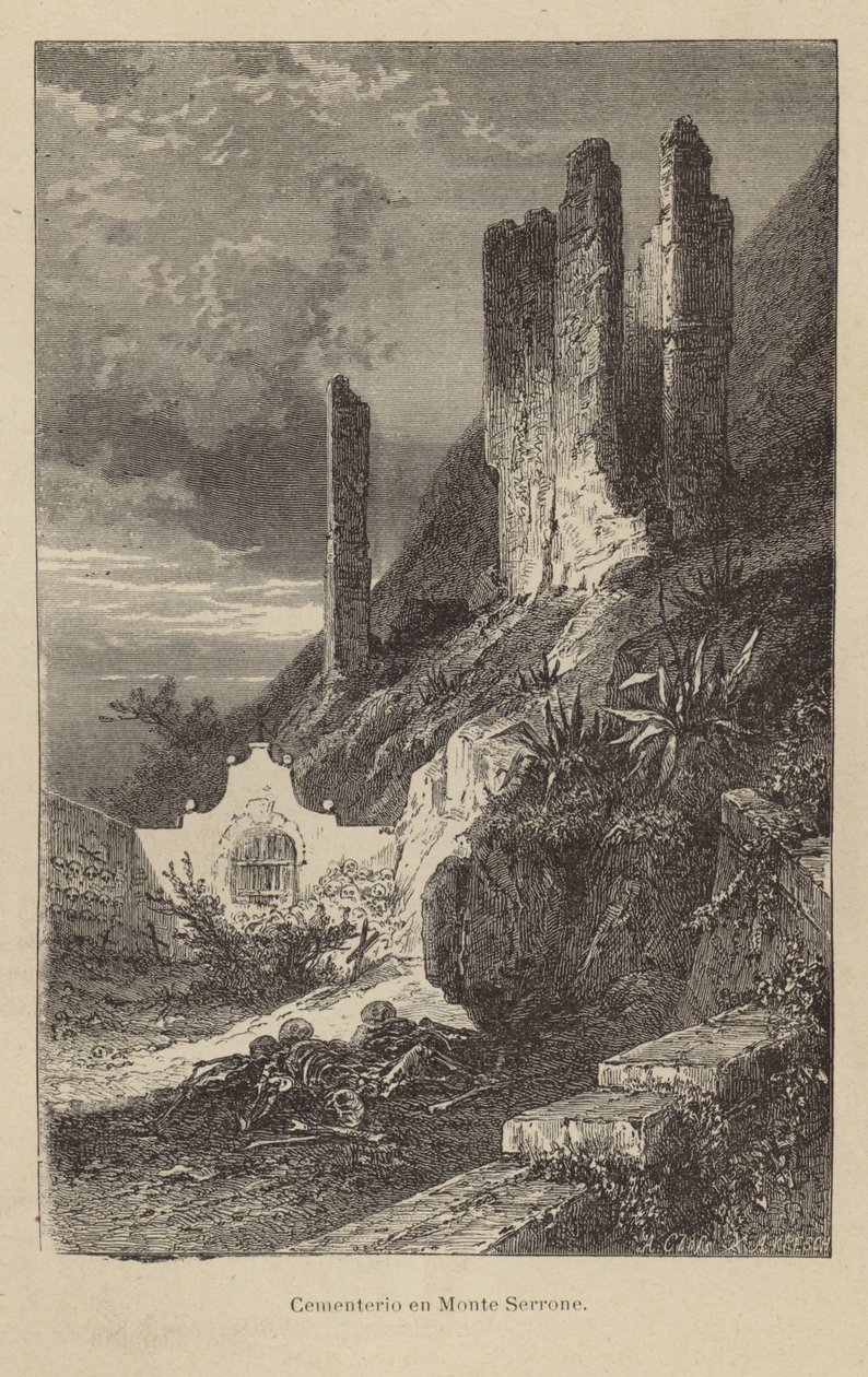 Monte Serronen hautausmaa (kaiverrus) tekijältä Adolf Closs