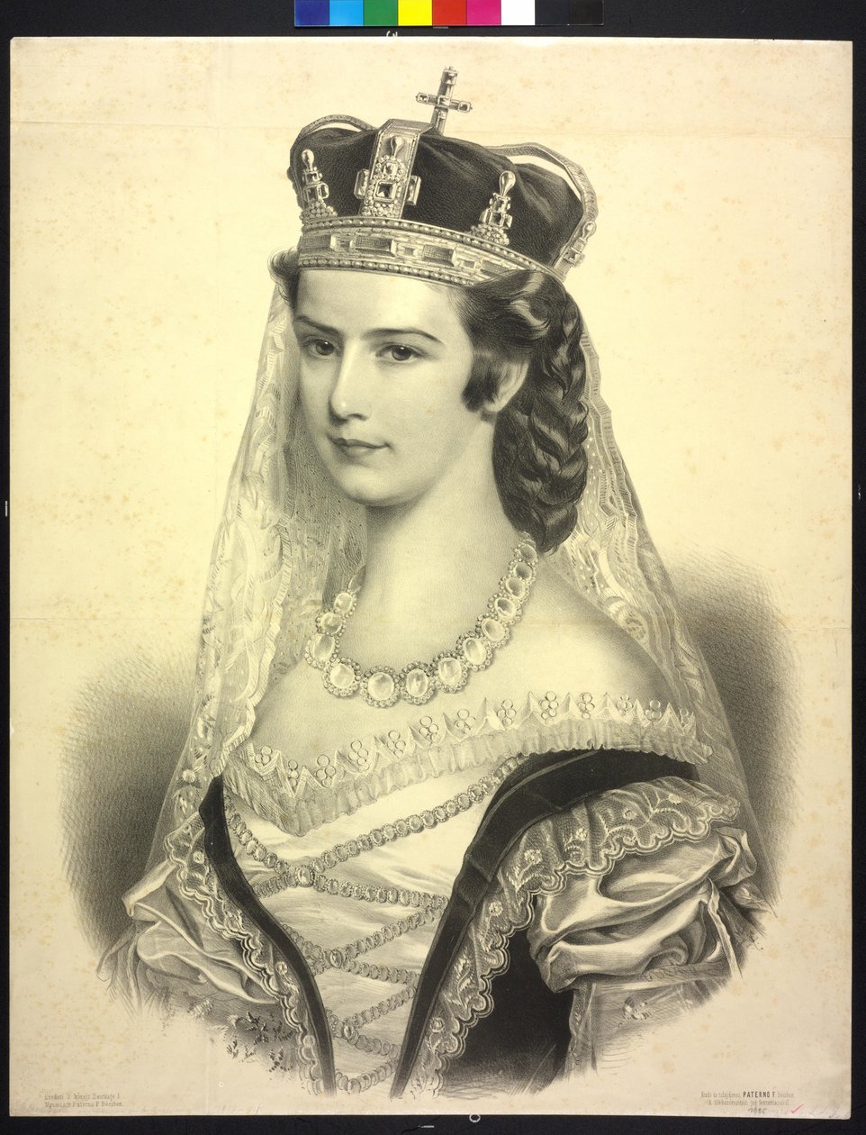 Itävallan keisarinna Elisabeth (litografia) tekijältä Adolf Dauthage