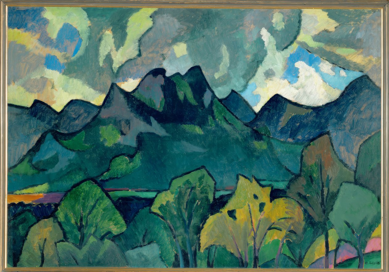 Oberbayerische Berglandschaft bei Brannenburg tekijältä Adolf Erbslöh