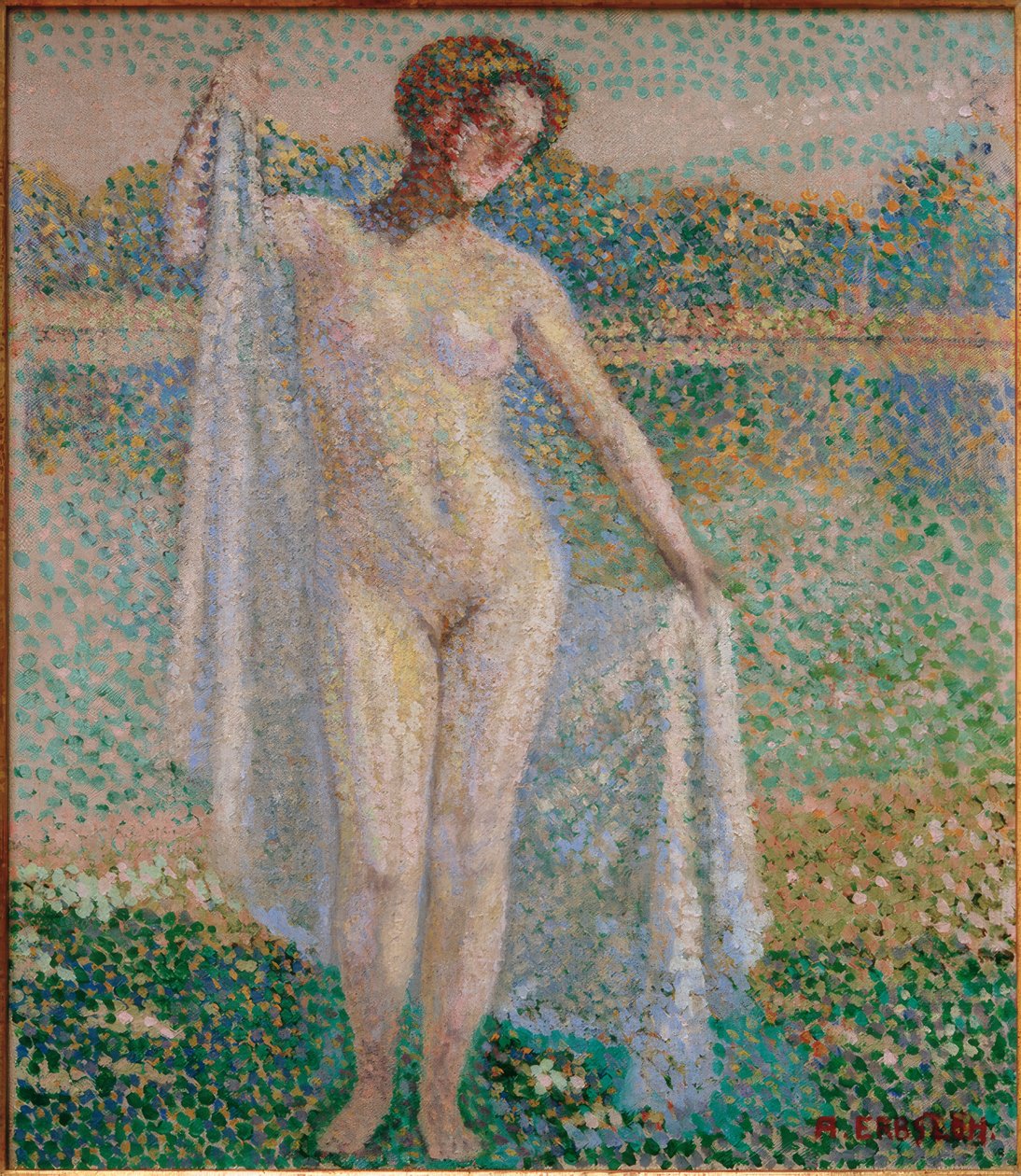 Naisen alastonkuva, 1908 tekijältä Adolf Erbslöh