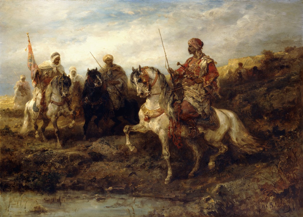 Arabisoturit hevosen selässä, tekijältä Adolf Schreyer