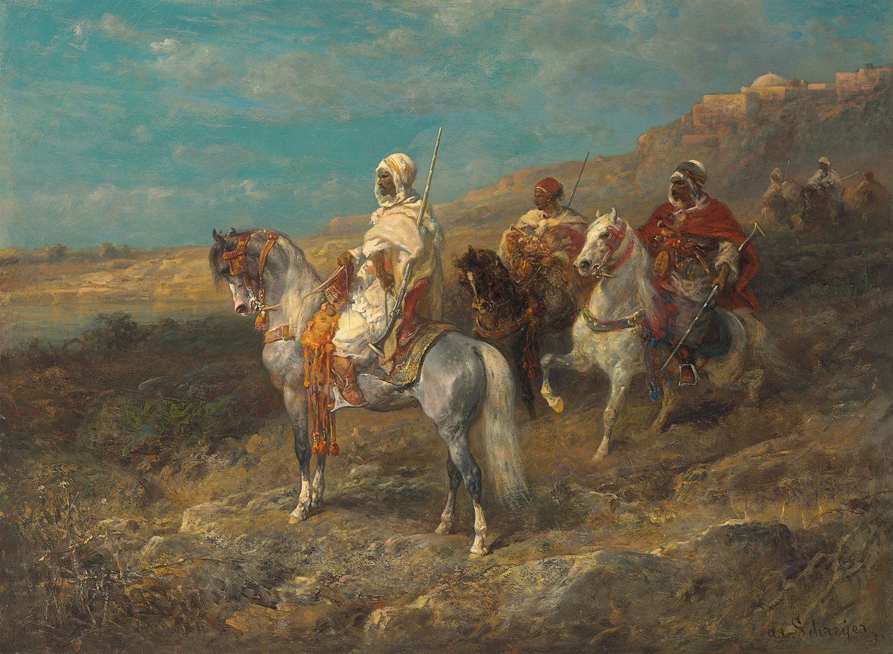 Arab valkoisella hevosella tekijältä Adolf Schreyer