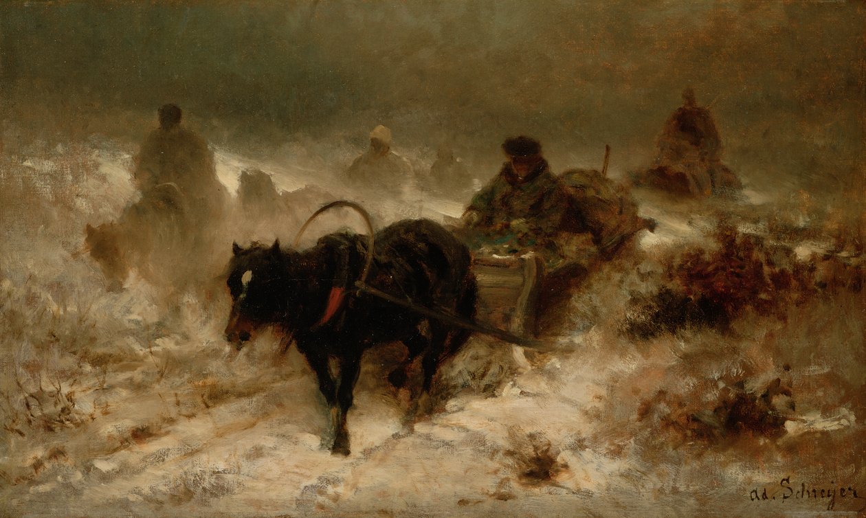 Paluu kotiin, 1800-luku tekijältä Adolf Schreyer
