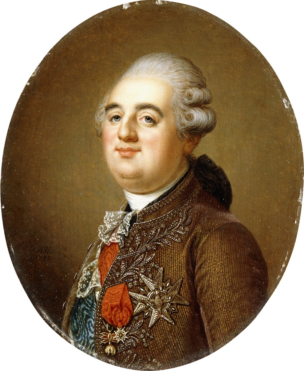 Ranskan kuninkaan Ludvig XVI:n muotokuva, rintakuva, 1787 tekijältä Adolf Ulrich Wertmuller