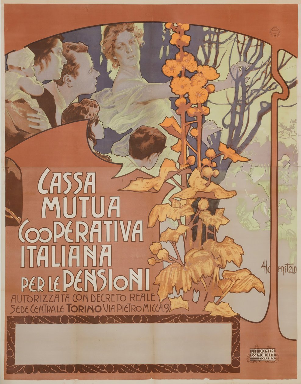 Kansallinen eläkekassa, 1898. tekijältä Adolfo Hohenstein