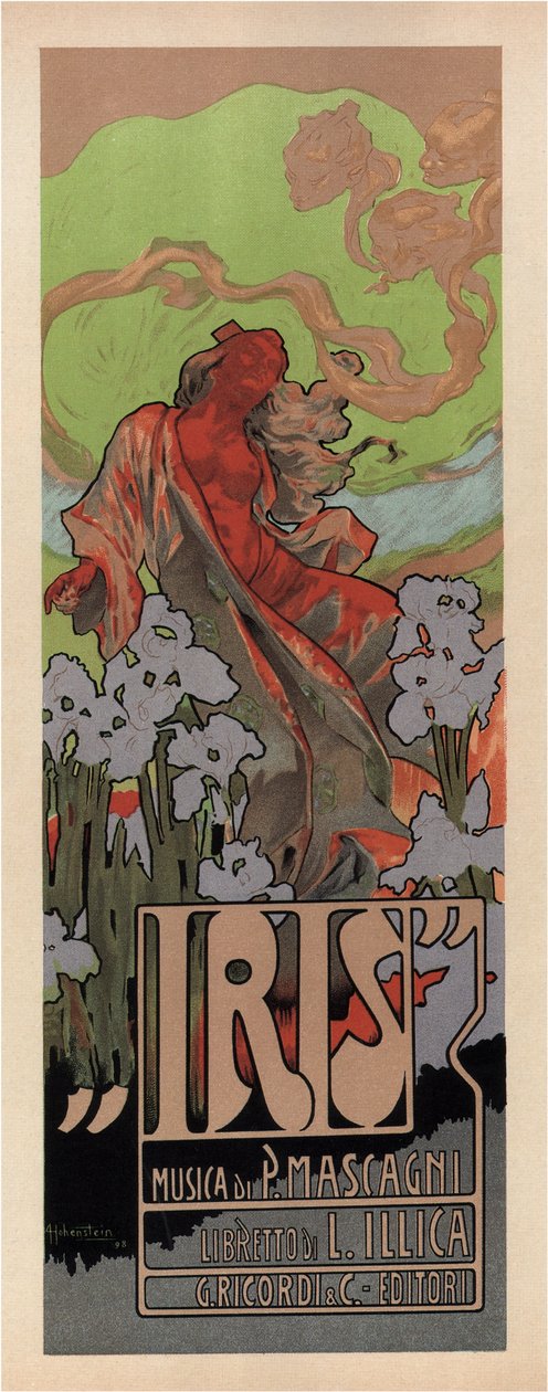 Pietro Mascagnin Opera Iris -juliste, 1898 tekijältä Adolfo Hohenstein