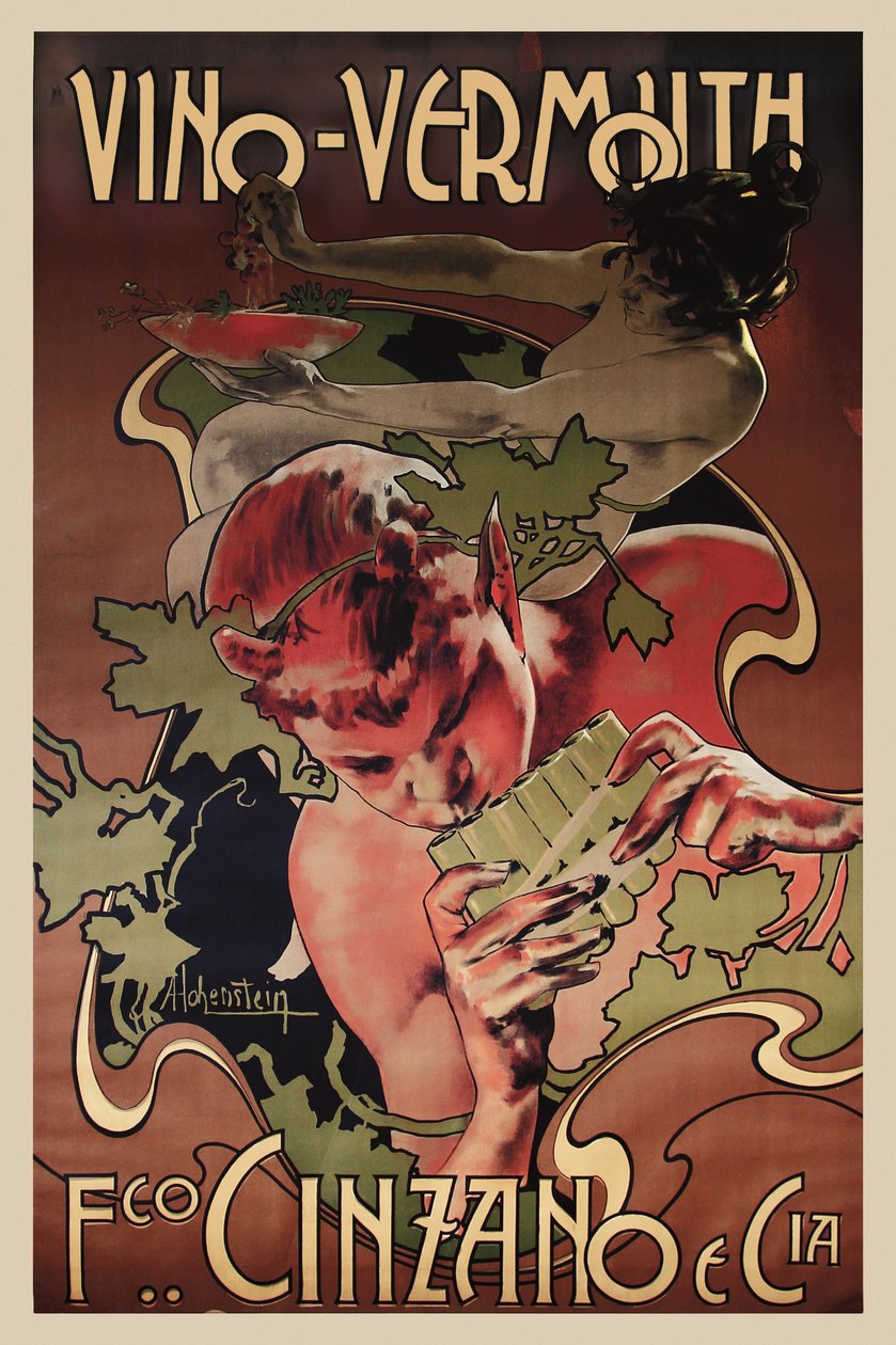Vermutti Cinzano, 1906. tekijältä Adolfo Hohenstein
