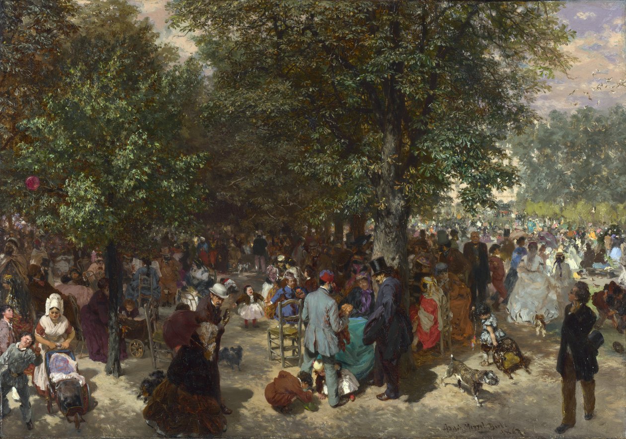 Iltapäivä Tuileriesin puutarhassa tekijältä Adolph Menzel