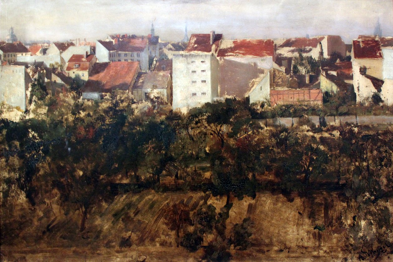 Blick auf Hinterhäuser tekijältä Adolph Menzel