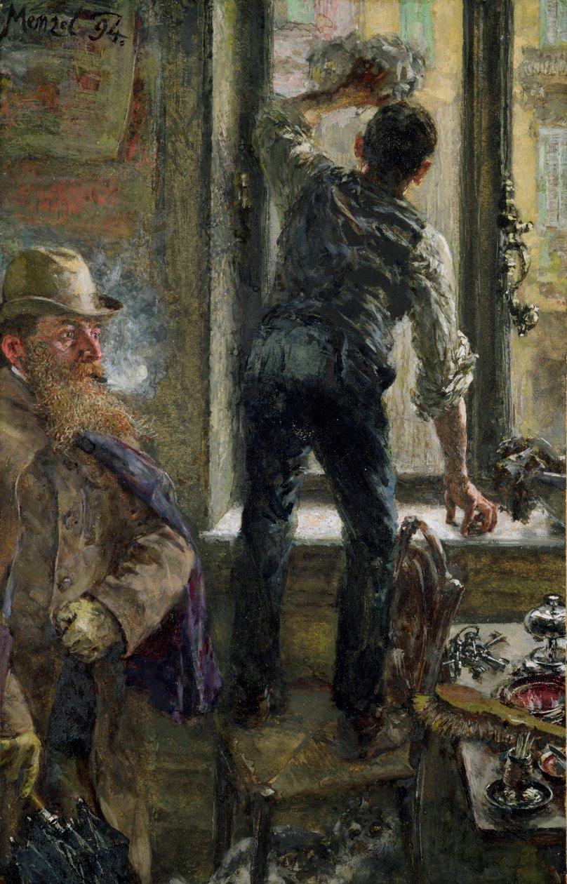 Aamiainen kahvilassa, 1894 tekijältä Adolph Menzel