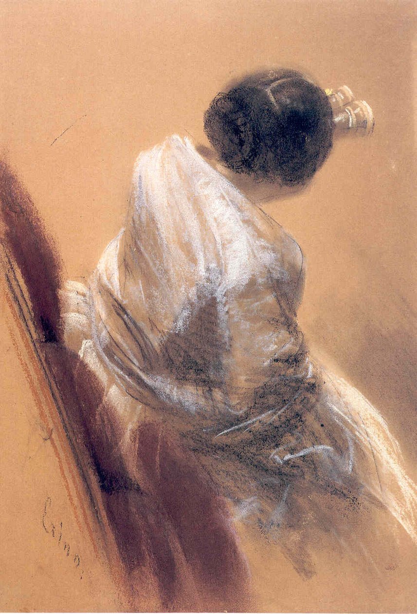 Dame ja Opernglas tekijältä Adolph Menzel