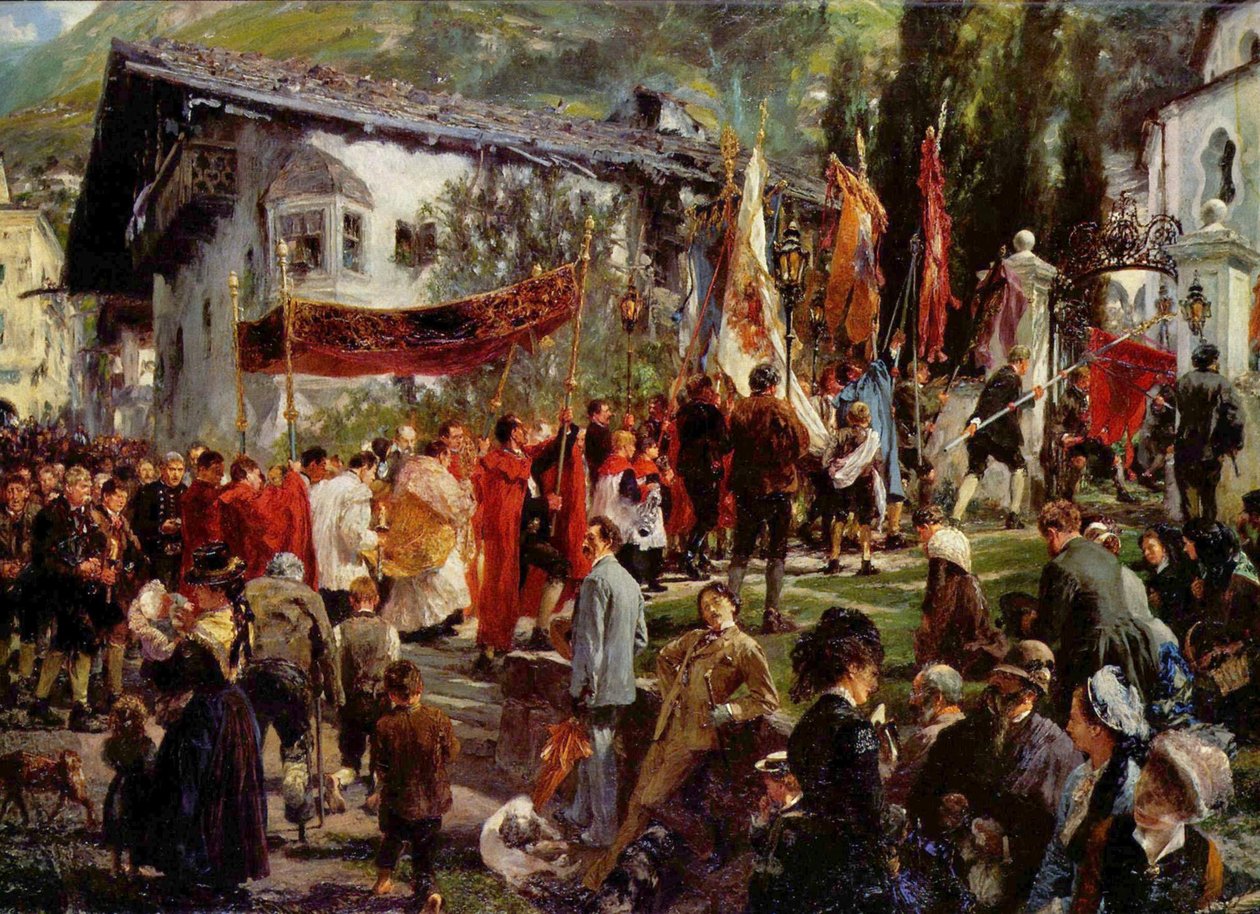 Fronleichnamsprozession Hofgasteinissa tekijältä Adolph Menzel