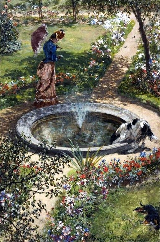 Puutarha Kissingenissä tekijältä Adolph Menzel