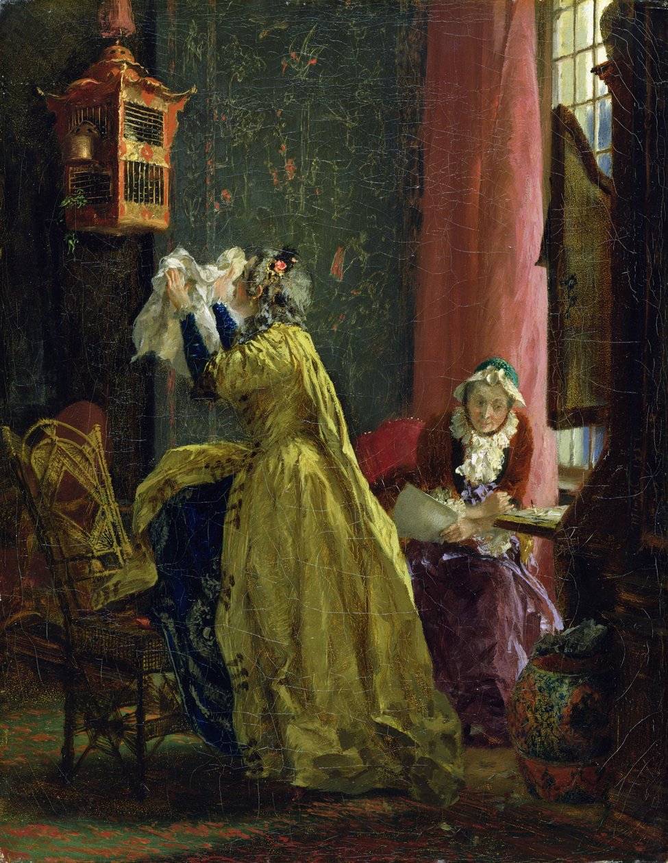 Buduaarissa, 1851 tekijältä Adolph Menzel
