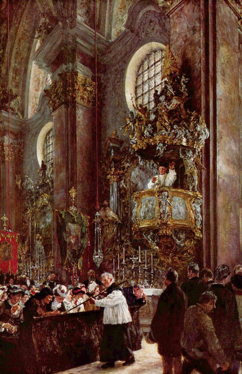 Kanzelpredigt in der Pfarrkirche zu Innsbruck tekijältä Adolph Menzel