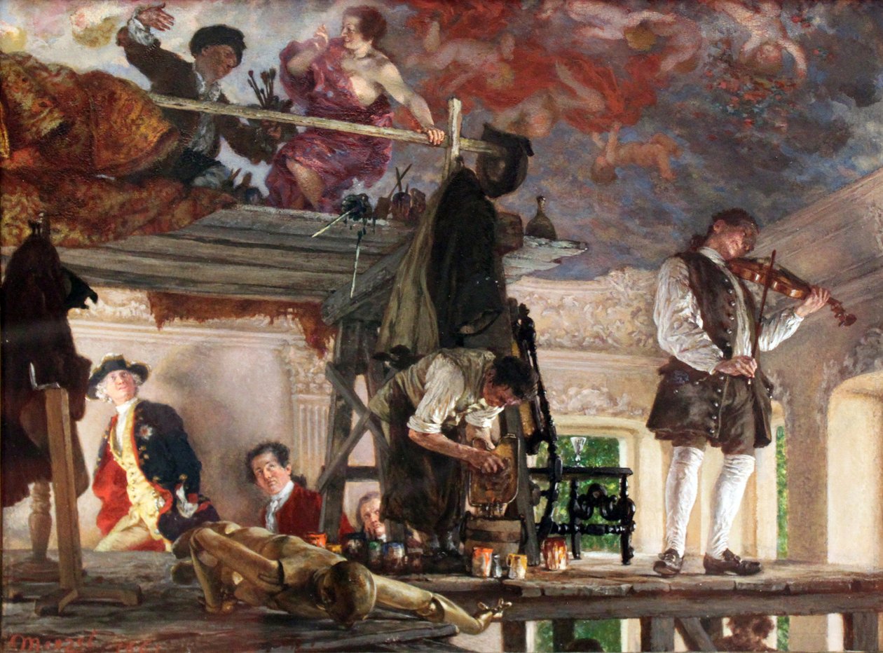 Kronprinz Friedrich besucht den Maler Pesne tekijältä Adolph Menzel