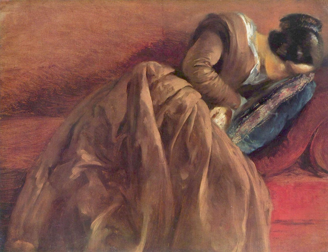 Menzels Schwester Emilie im Schlaf tekijältä Adolph Menzel