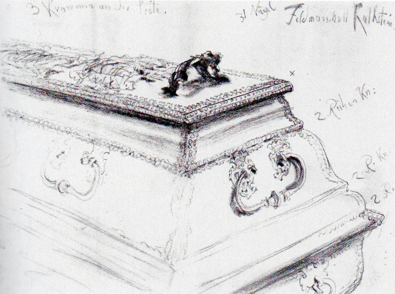 Kenttämarsalkka von Kalcksteinin arkku tekijältä Adolph Menzel