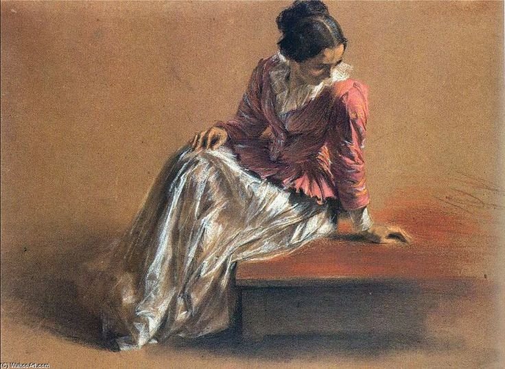 Istuva nainen tekijältä Adolph Menzel