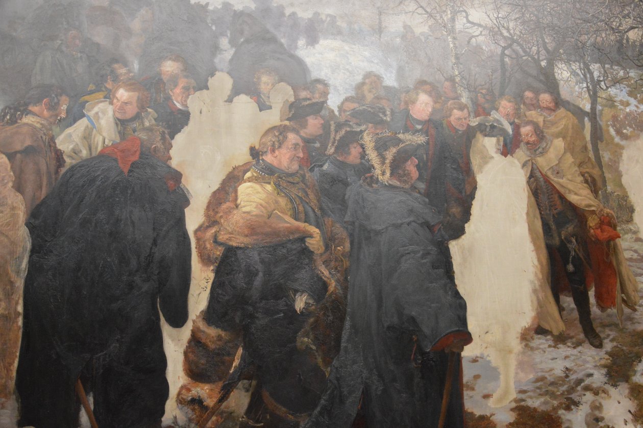 Fredrik Suuri puhuu kenraaleilleen ennen Leuthenin taistelua vuonna 1757 tekijältä Adolph Menzel