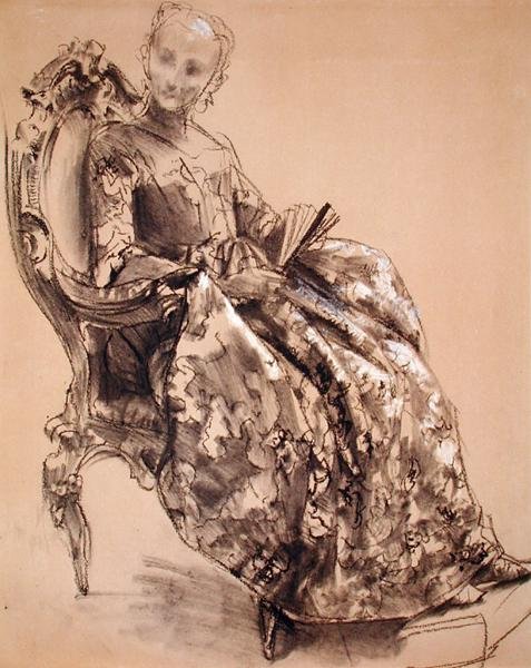 Tutkimus Preussin prinsessa Amaliesta (liitu paperille) tekijältä Adolph Menzel