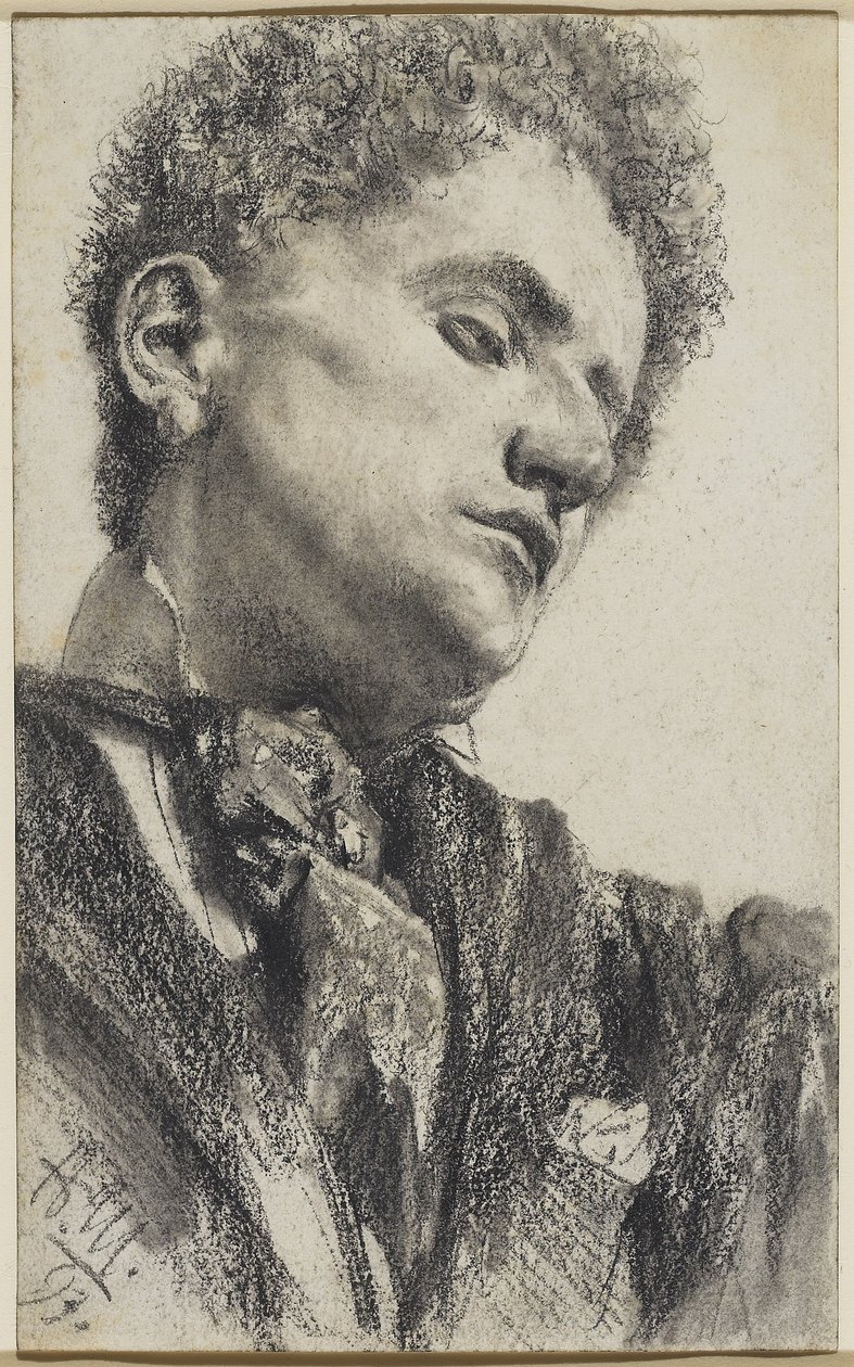 Nuoren miehen pää tekijältä Adolph Menzel
