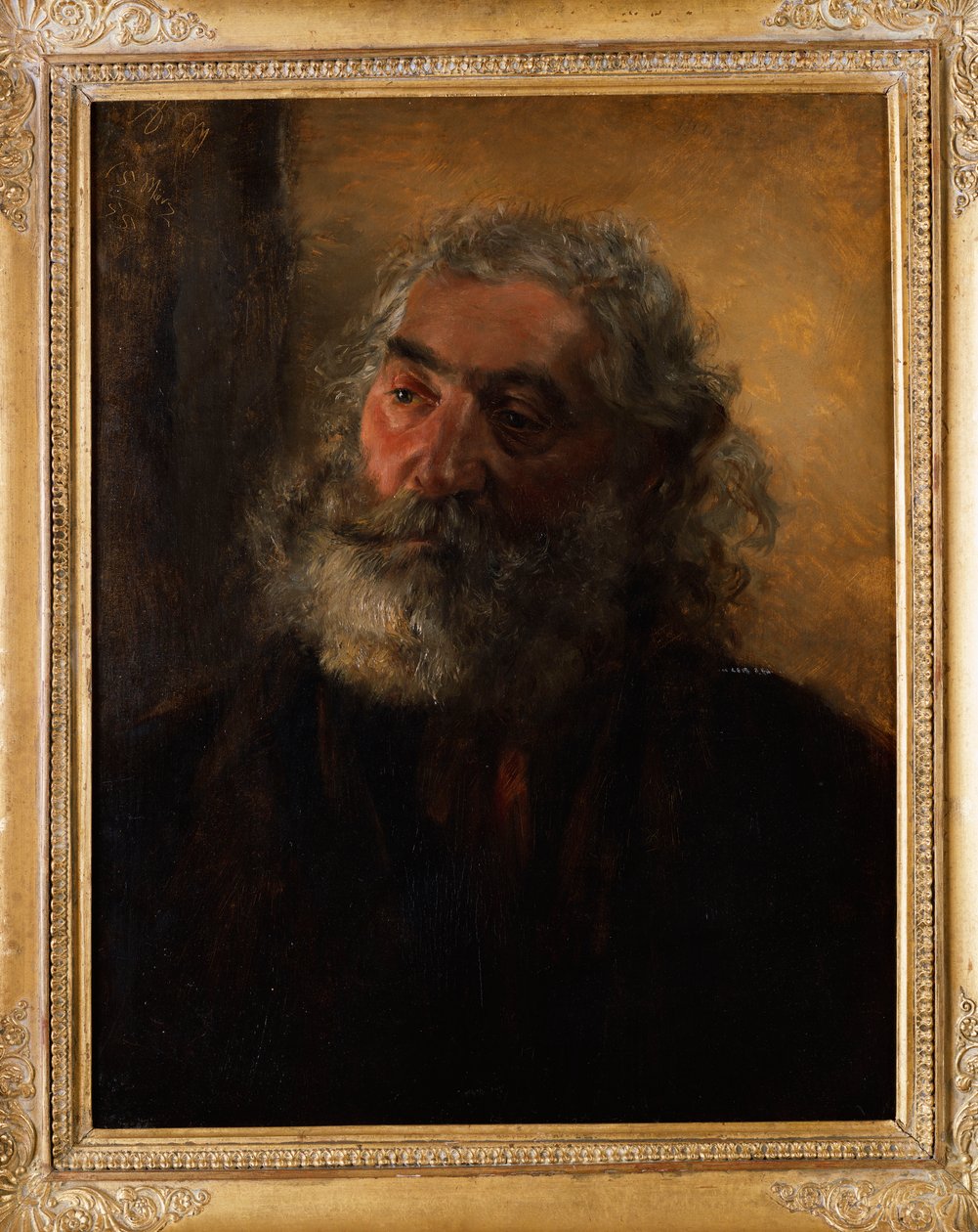 Muotokuva parrakkaasta miehestä, 1855 tekijältä Adolph Menzel