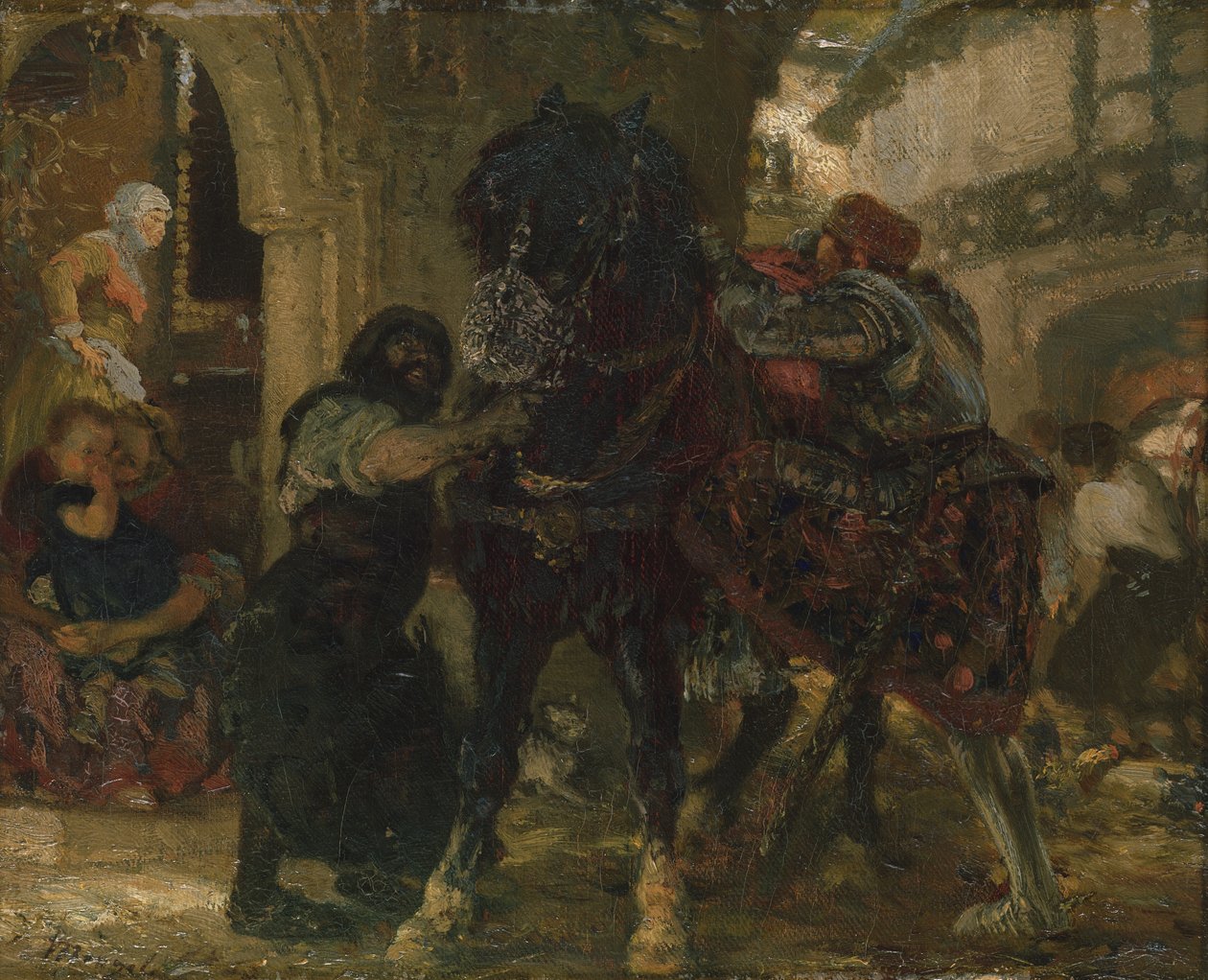 Ritari pajassa, 1865 tekijältä Adolph Menzel
