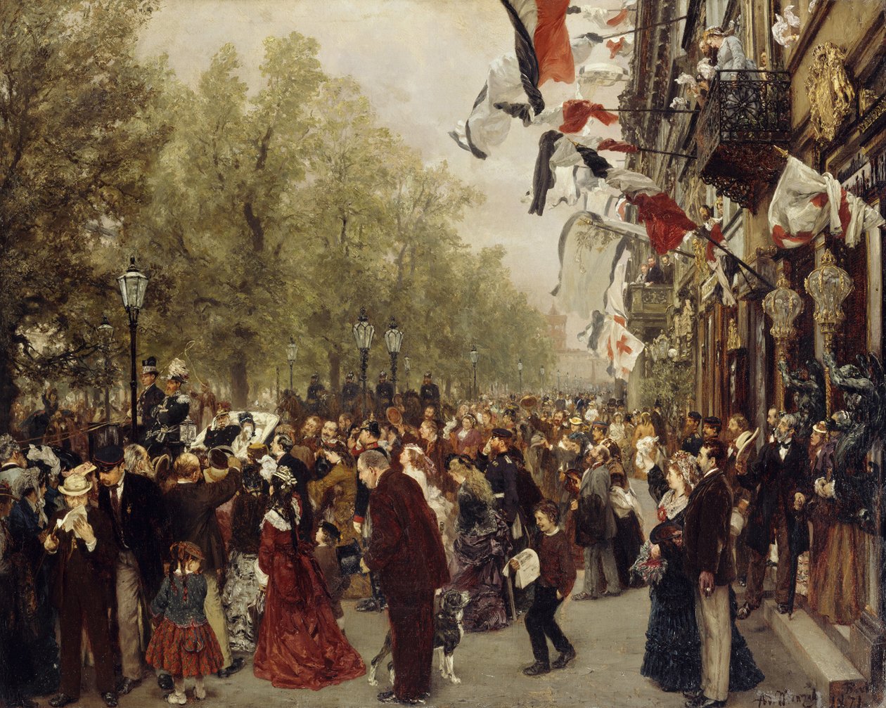 Kuningas Vilhelm I:n lähtö armeijan luo 31. heinäkuuta 1870 tekijältä Adolph Menzel