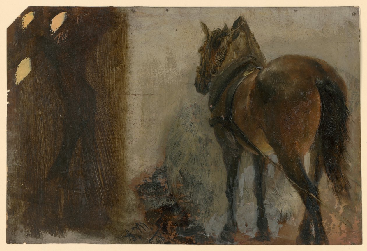 Valjastettu hevonen tekijältä Adolph Menzel