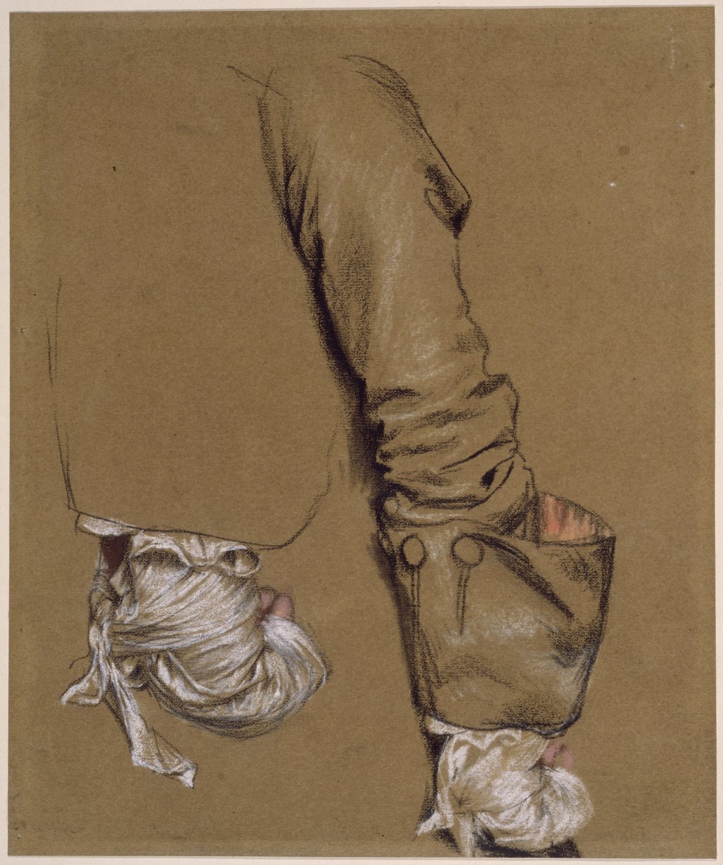 Käsi ja siihen kiinnittynyt käsi tekijältä Adolph Menzel