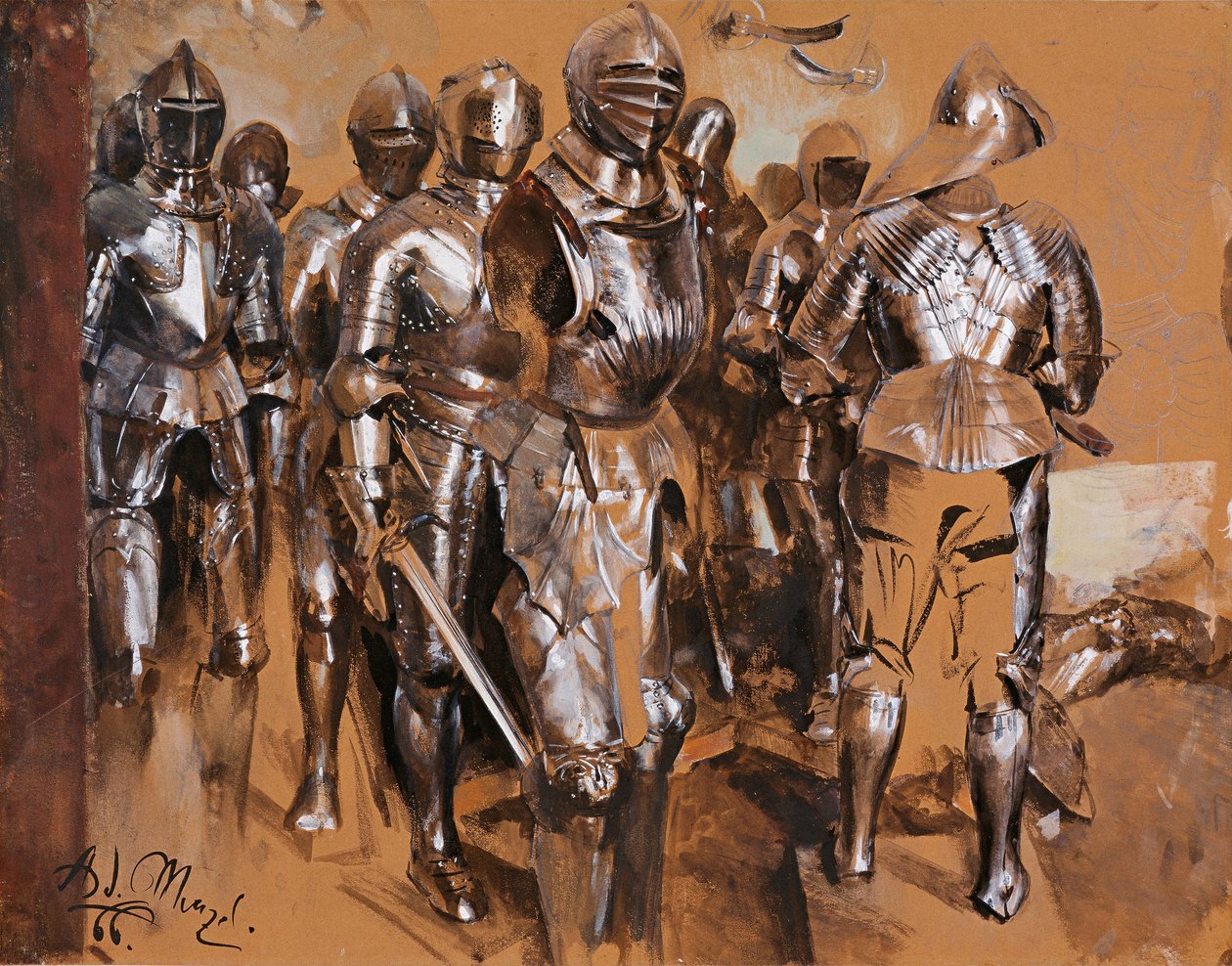 Armor Chamber Fantasy, 1866 tekijältä Adolph Menzel