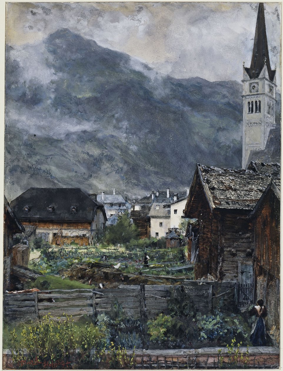 Näkymä Villa Herrmannista Hofgasteinin laaksoon tekijältä Adolph Menzel