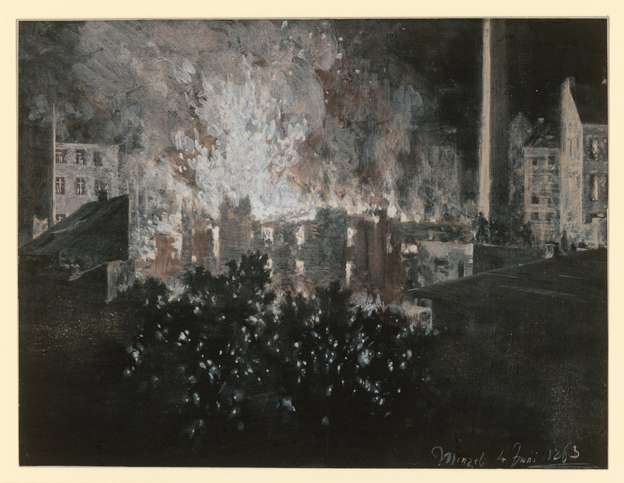 Talon tulipalo tekijältä Adolph Menzel