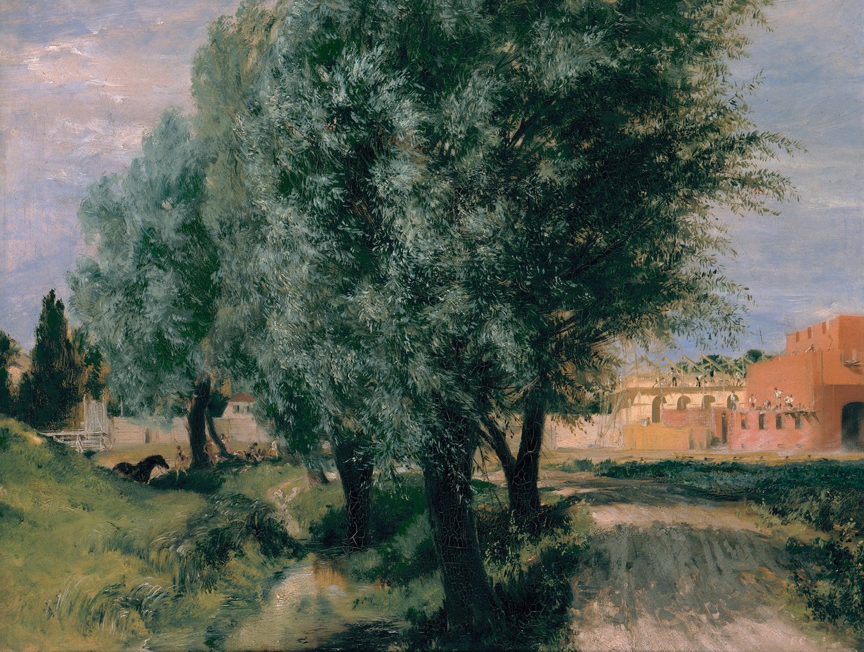 Rakennustyömaa Willowsilla, 1846 tekijältä Adolph Menzel