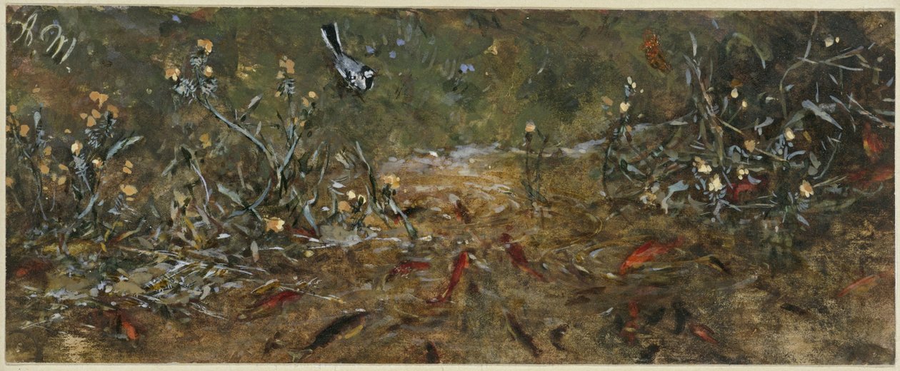 Kultakalalampi. "Lastenalbumista" tekijältä Adolph Menzel