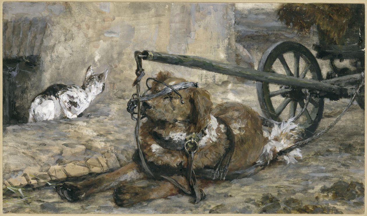 Jagdhund und die Katze. Aus dem Kinderalbum tekijältä Adolph Menzel