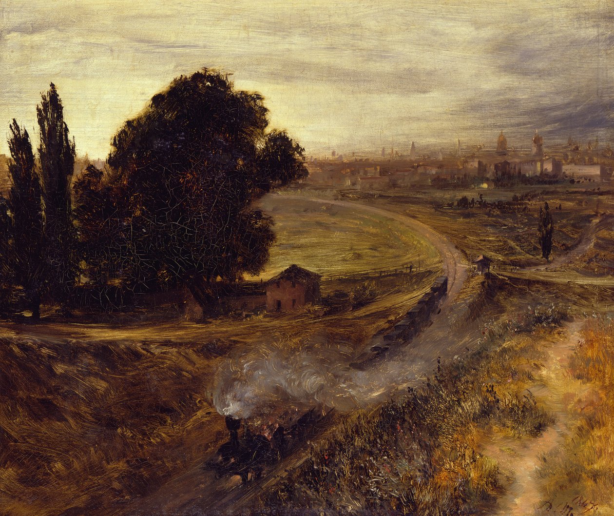 Berliinin ja Potsdamin välinen rautatie tekijältä Adolph Menzel