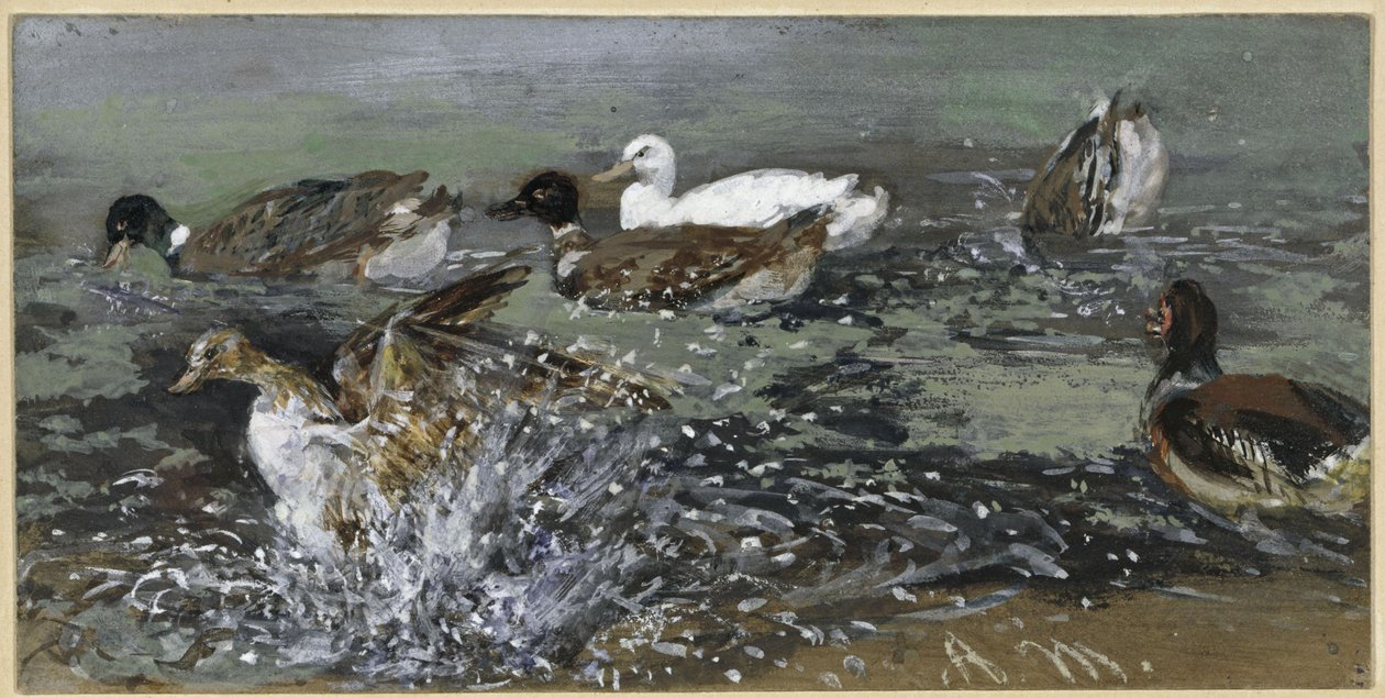 Ankat vedessä. "Lastenalbumista" tekijältä Adolph Menzel