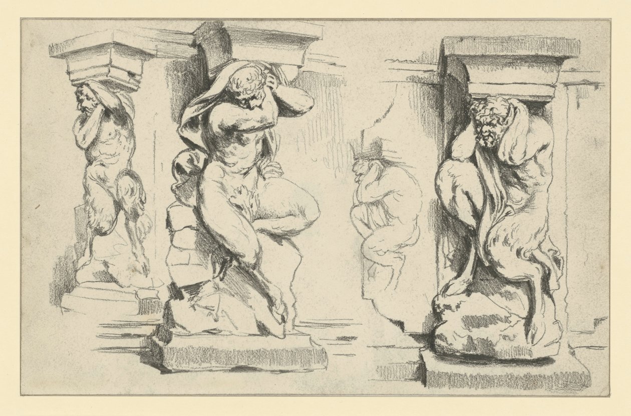 Faun-konsolit Dresdenin Zwingerin lounaispuolella sijaitsevassa kaarevassa galleriassa tekijältä Adolph Menzel